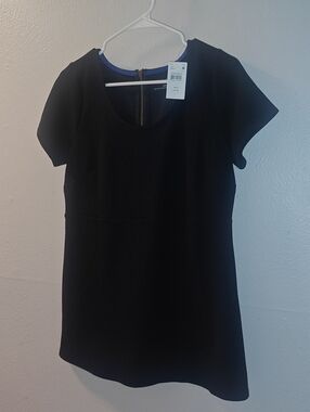 Sz M Motherhood Maternity Black Short-Sleeve Scoop Neck Tunic
